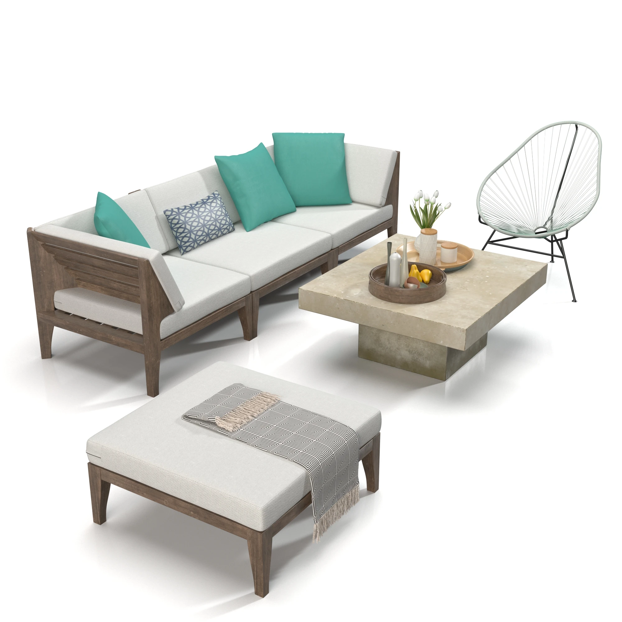 Elba Sectional Sofa Set 3D Model_03